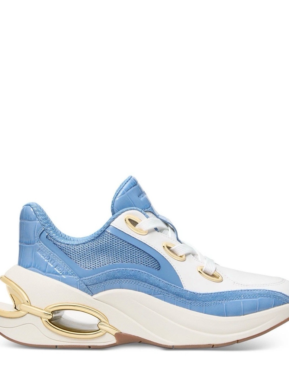 Michael Kors Women's Light Blue and White Platform Sneakers - Picture 5 of 7